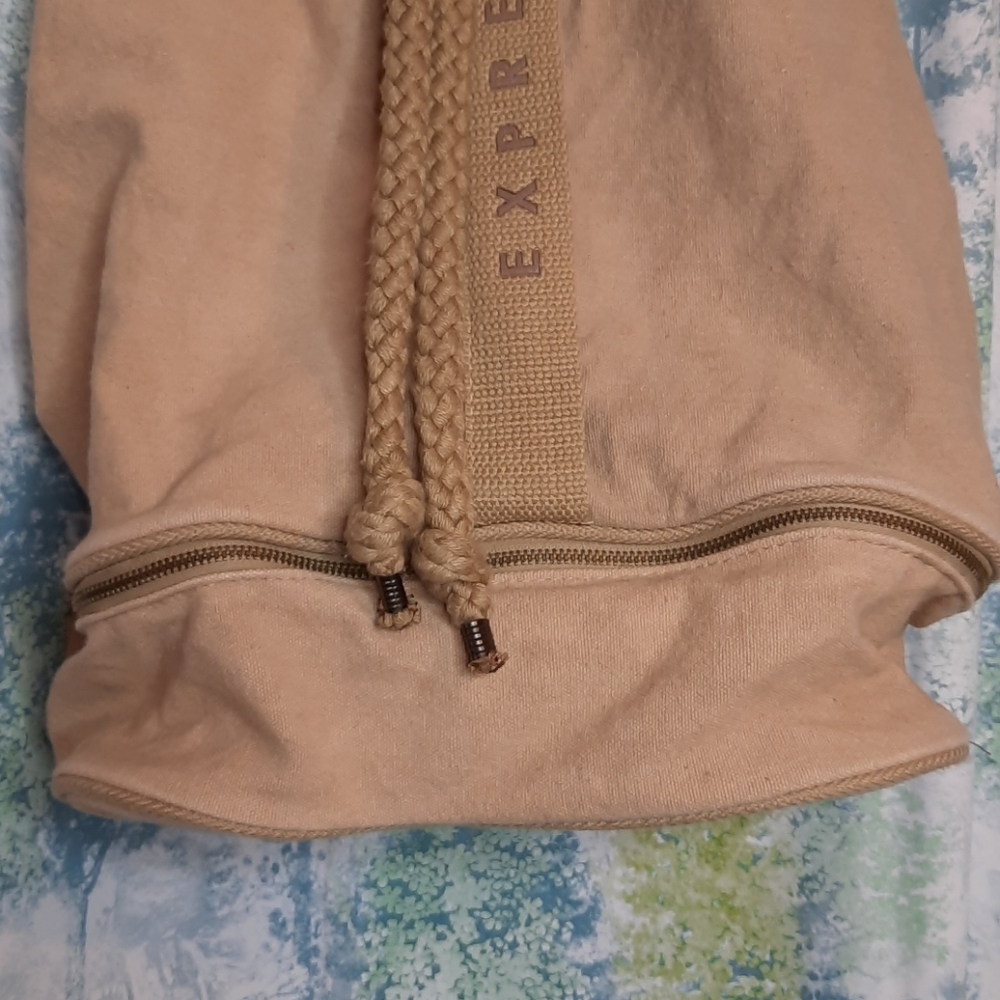 Express Tan Boho Backpack Drawstring Bucket Bag - image 3